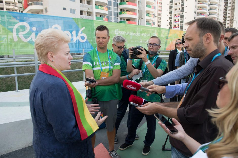 Lietuvos sportininkus olimpiniame kaimelyje aplankė prezidentė