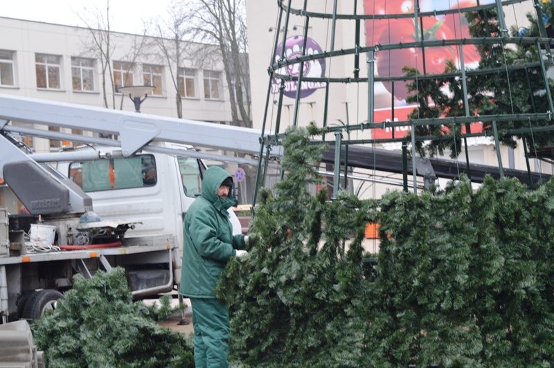 Palangoje pradėta montuoti išskirtinė Kalėdų eglė