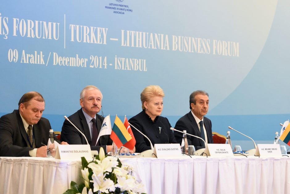 D. Grybauskaitė: Lietuvos ir Turkijos prekyba turi potencialo augti