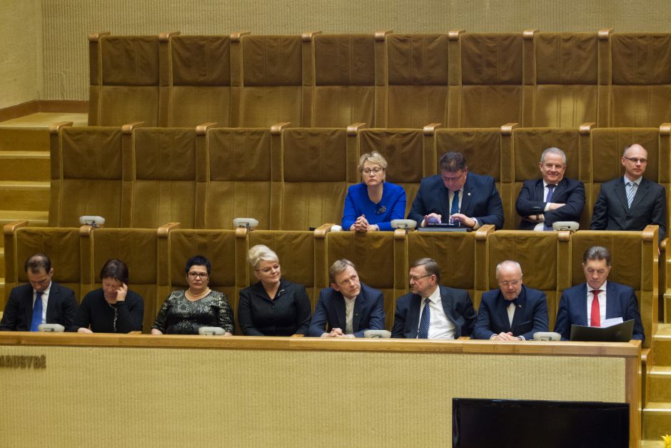 Išeidama L. Graužinienė gailėjosi, kad nepavyko sumažinti parlamentarų skaičiaus