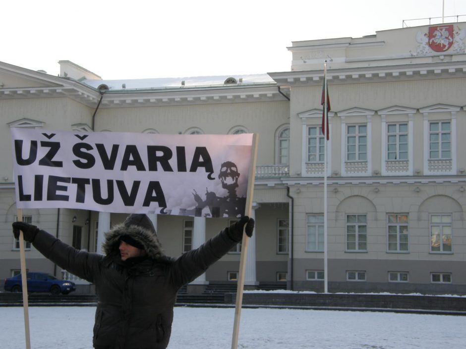 Kauniečiai sostinėje protestavo prieš „Fortum“ užmojus