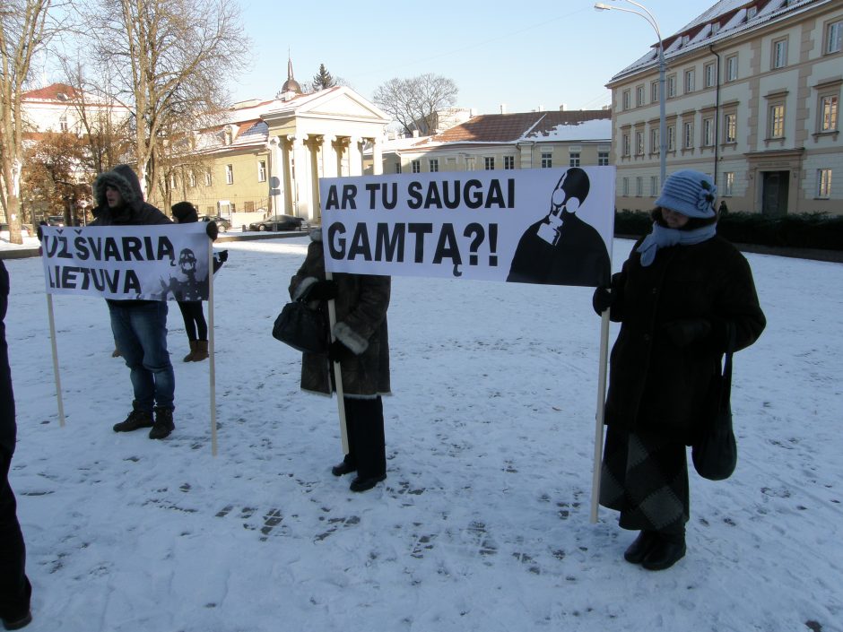 Kauniečiai sostinėje protestavo prieš „Fortum“ užmojus