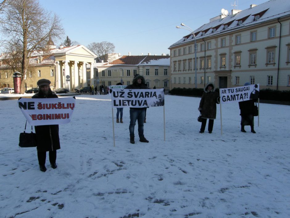 Kauniečiai sostinėje protestavo prieš „Fortum“ užmojus