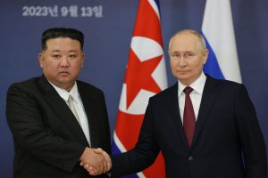 Žiniasklaida: V. Putinas dėkoja Šiaurės Korėjai už tvirtą paramą Rusijos karui Ukrainoje
