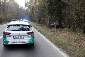 Avarija dėl per didelio greičio: „Hyuanday“ atsidūrė griovyje, sužalota keleivė