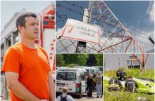Vilniuje vyras užlipo ant mobiliojo ryšio operatoriaus bokšto: iškėlė Baltarusijos vėliavą